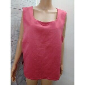 Lily & Taylor Women Coral Pink Sleeveless Tank Blouse 18